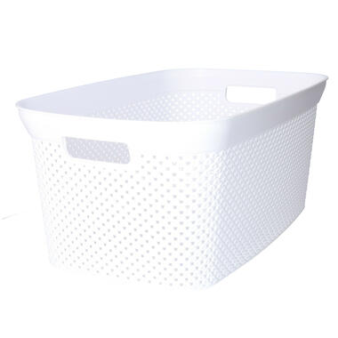 Wasmand - kunststof - wit - 35 liter - 34 x 54 x 23 cm product