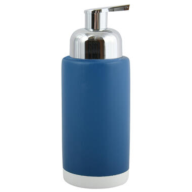 MSV Zeeppompje/dispenser Enzo - keramiek - marine blauw/zilver - 18 cm product