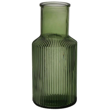 Bloemenvaas Bottle Amazing Green - donkergroen - glas - H22 cm product
