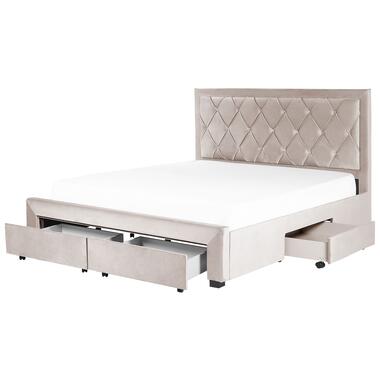 LIEVIN - Bed met opbergruimte - Beige - 180 x 200 cm - Fluweel product