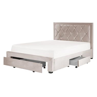 LIEVIN - Bed met opbergruimte - Beige - 140 x 200 cm - Fluweel product