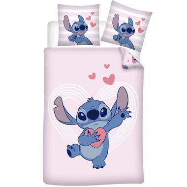 Disney Lilo & Stitch Dekbedovertrek, Hearts - 140 x 200 + 65 x 65 cm - Katoen product