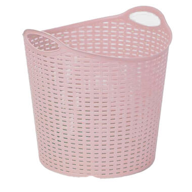 Plasticforte Gevlochten wasmand/opbergmand - flexibel - roze - 27L product