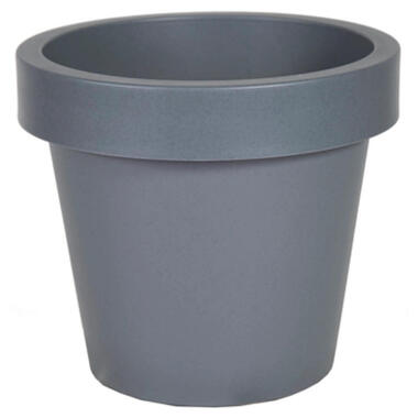 Mega Collections Plantenpot/bloempot - kunststof - grijs - D25 cm product