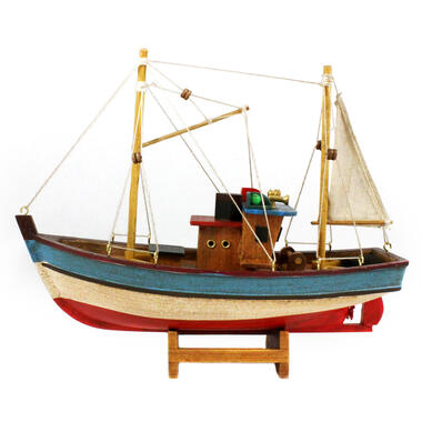 Vissersboot schaalmodel met LED licht - Hout - 23 cm - Boten product