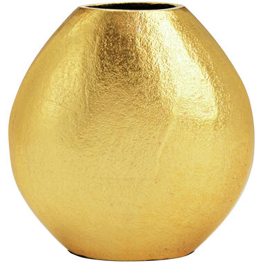 Cepewa Deco Metalen bloemenvaas - goud - Monaco de luxe - D16 x H16 cm product