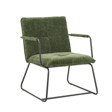 Fauteuil Hailey donkergroen chenille - Stof - Groen product