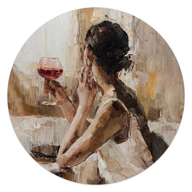 Glasschilderij - Evening Wine - Ø 50 cm Glas product