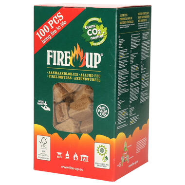 Fire-up Barbecue aanmaakblokjes - 100x - reukloos - niet giftig - BBQ product
