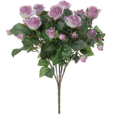 Louis Maes Kunstbloemen boeket rozen - lila paars - H50 cm product
