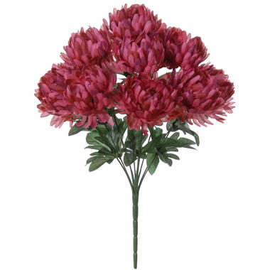 Louis Maes Kunstbloemen boeket rozen - donkerood - H45 cm product