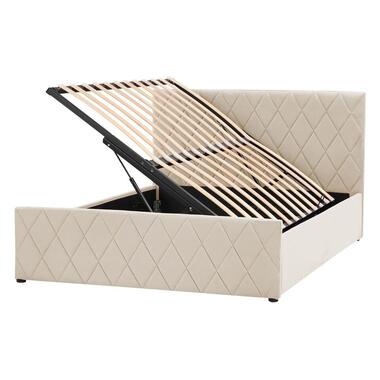 ROCHEFORT - Tweepersoonsbed - Beige - 140 x 200 cm - Fluweel product