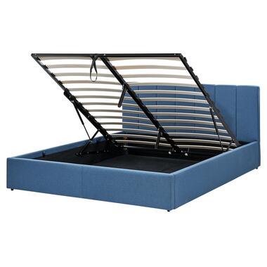DREUX - Bed met opbergruimte - Blauw - 160 x 200 cm - Polyester product