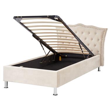 METZ - Bed met opbergruimte - Beige - 90 x 200 cm - Fluweel product