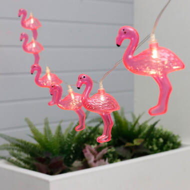 Lampen koord - flamingo LED - 10 lampjes - zonne-energie product