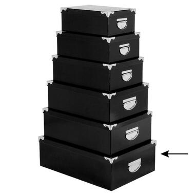 5Five Opbergdoos/box - zwart - L48 x B33.5 x H16 cm - Karton product