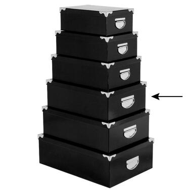 5Five Opbergdoos/box - zwart - L40 x B26.5 x H14 cm - Karton product