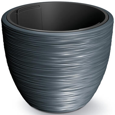 Prosperplast Plantenpot Furu Stripes - kunststof - antraciet - D39 cm product