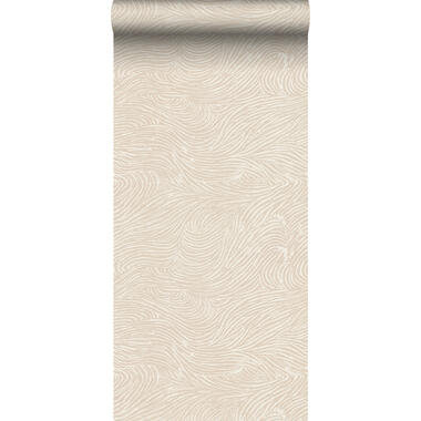 ESTAhome behang - 3d golvende lijnen - lichtbeige - 0.53 x 10.05 m - 139660 product