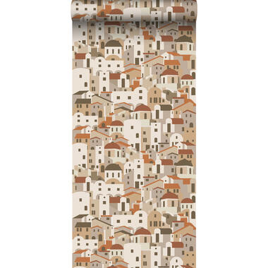 ESTAhome behang - mediterrane huisjes - beige en terracotta - 50 x 900 cm product