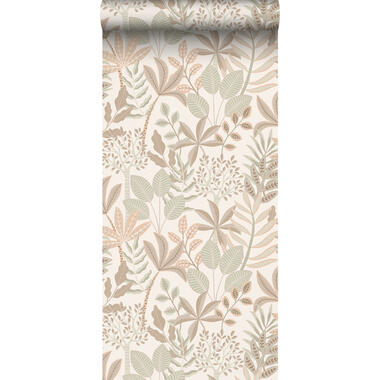 ESTAhome behang - bladeren - warm grijs, beige en vergrijsd groen - 50 x 900 cm product