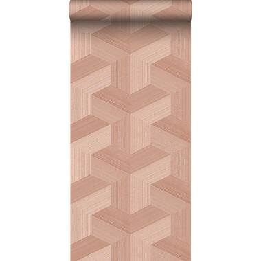 Origin Wallcoverings behang - grafisch 3D motief - terracotta roze product