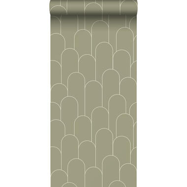 ESTAhome behang - art deco motief - kakigroen - 50 x 900 cm - 139655 product