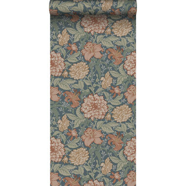 ESTAhome behang - vintage bloemen - vergrijsd blauw - 0.53 x 10.05 m - 139642 product