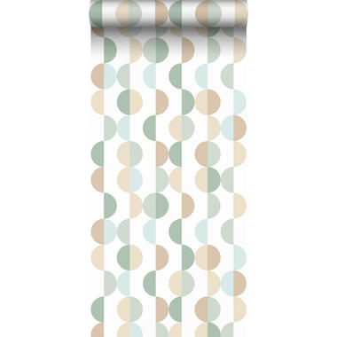 ESTAhome behang - grafisch motief - vergrijsd groen, lichtblauw en beige product