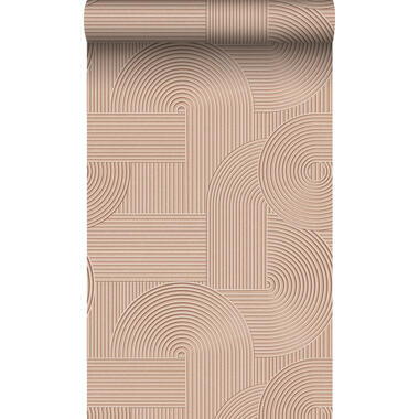 Origin Wallcoverings behang - grafisch 3D motief - terracotta roze product