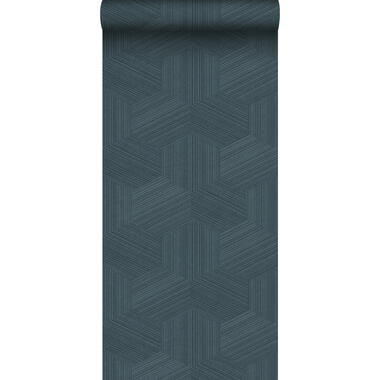 Origin Wallcoverings eco-texture vliesbehang - grafisch 3D motief - donkerblauw product