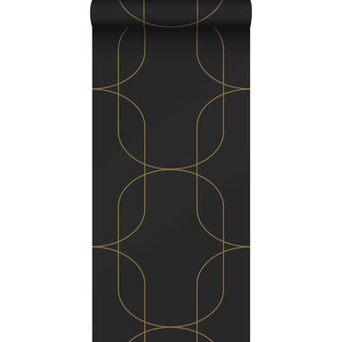 ESTAhome behang - geometrische vormen - zwart en goud - 0.53 x 10.05 m - 139652 product
