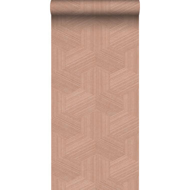 Origin Wallcoverings behang - grafisch 3D motief - terracotta roze product