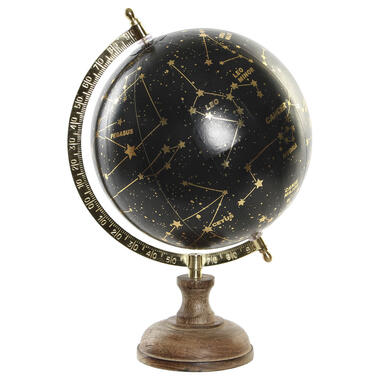 Wereldbol/globe met sterrenhemel/sterrenbeelden - zwart - D20 x H33 cm product