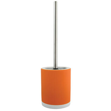MSV Toilet/wc-borstel houder - keramiek/metaal - oranje - 38 cm product