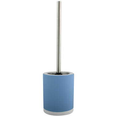 MSV Toilet/wc-borstel houder - keramiek/metaal - pastel blauw - 38 cm product