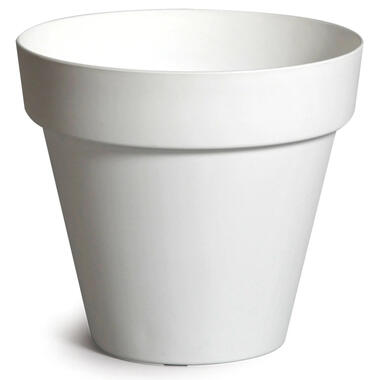 Mega Collections Plantenpot/bloempot - kunststof - wit - D29 cm product