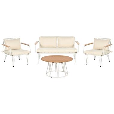 MONTESILVANO - Loungeset voor 4 - Wit met Beige - Staal product