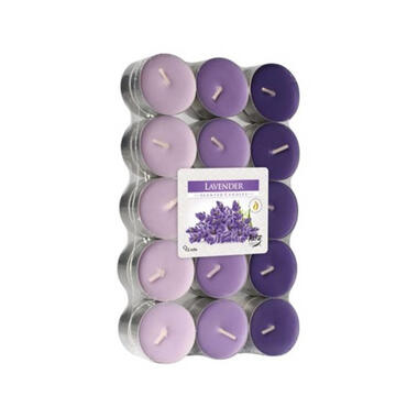 Theelichtjes met lavendel geur - 30 stuks - 4 branduren product