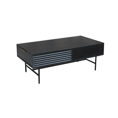 Salontafel met opbergruimte Jonas mangohout 120x60 cm zwart - Mangohout - Zwart product