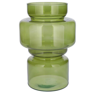 Bellatio Design Vaas - groen transparant glas - D17 x H25 cm product