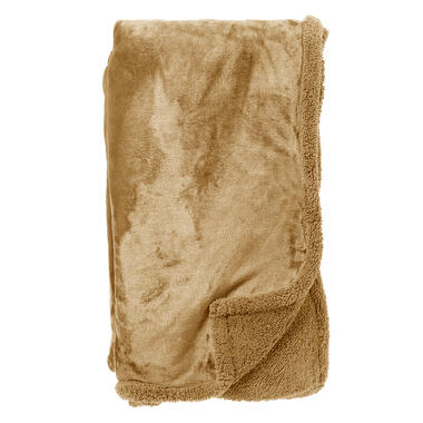 STANLEY - Plaid 150x200 cm - fleece deken met teddy en fleece - Semolina - beige product