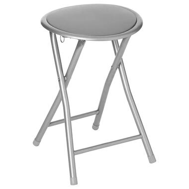 5five Bijzet krukje/stoel - Opvouwbaar - zilver/grijs - 46 cm product