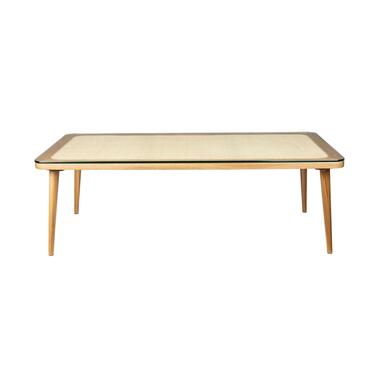 Housecraft Haru Salontafel Rond Glas/ Hout 120x60 cm Naturel product