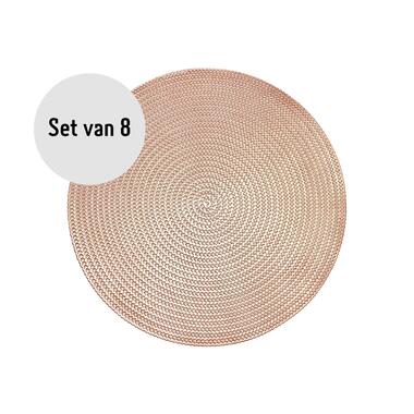 Krumble Placemat rond - PVC - Rosegoud - Set van 8 product