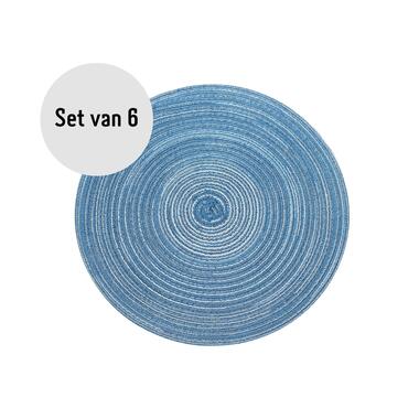 Krumble Placemat rond - Blauw/grijs - Set van 6 product