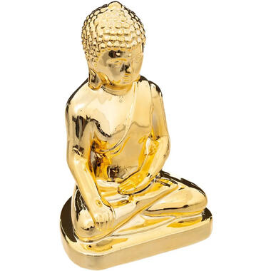 Atmosphera Home deco Boeddha beeld - goud kleurig - 16 x 25 cm product
