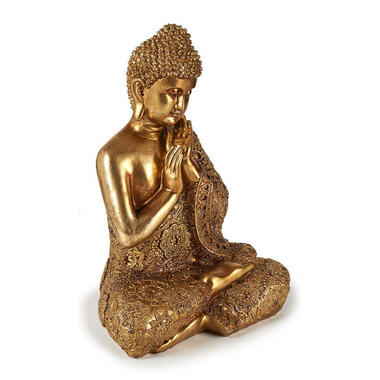 Arte r Boeddha beeld - zittend - polyresin - goud - 33 cm - binnen product