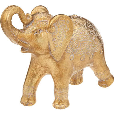 Atmosphera Decoratie dier/ beeldje Olifant - goud kleur - 26 cm product