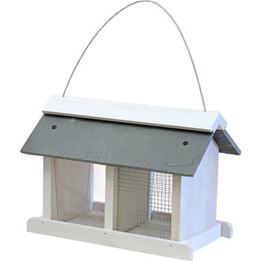 Boon Vogelhuisje-voederhuisje - hout-leisteen - wit - met twee vakken - 31 cm product